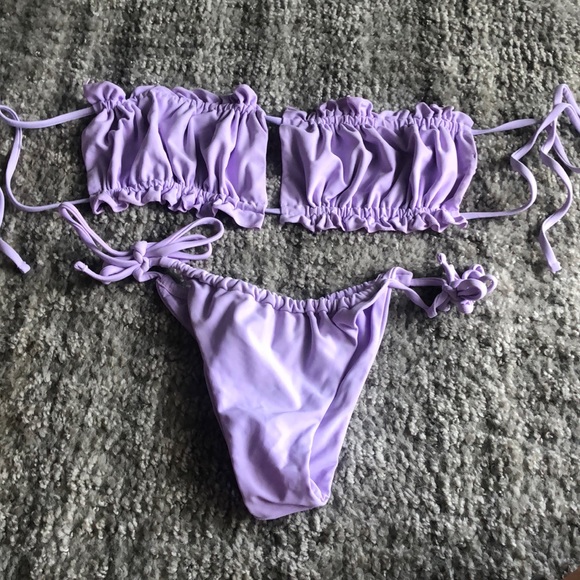 Other - Shein Lavender Bandeaux Tie Bikini - New